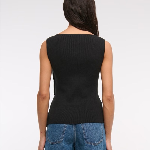 Abercrombie & Fitch Black Asymmetrical Buttoned Tank Top XS NWT - Picture 6 of 9